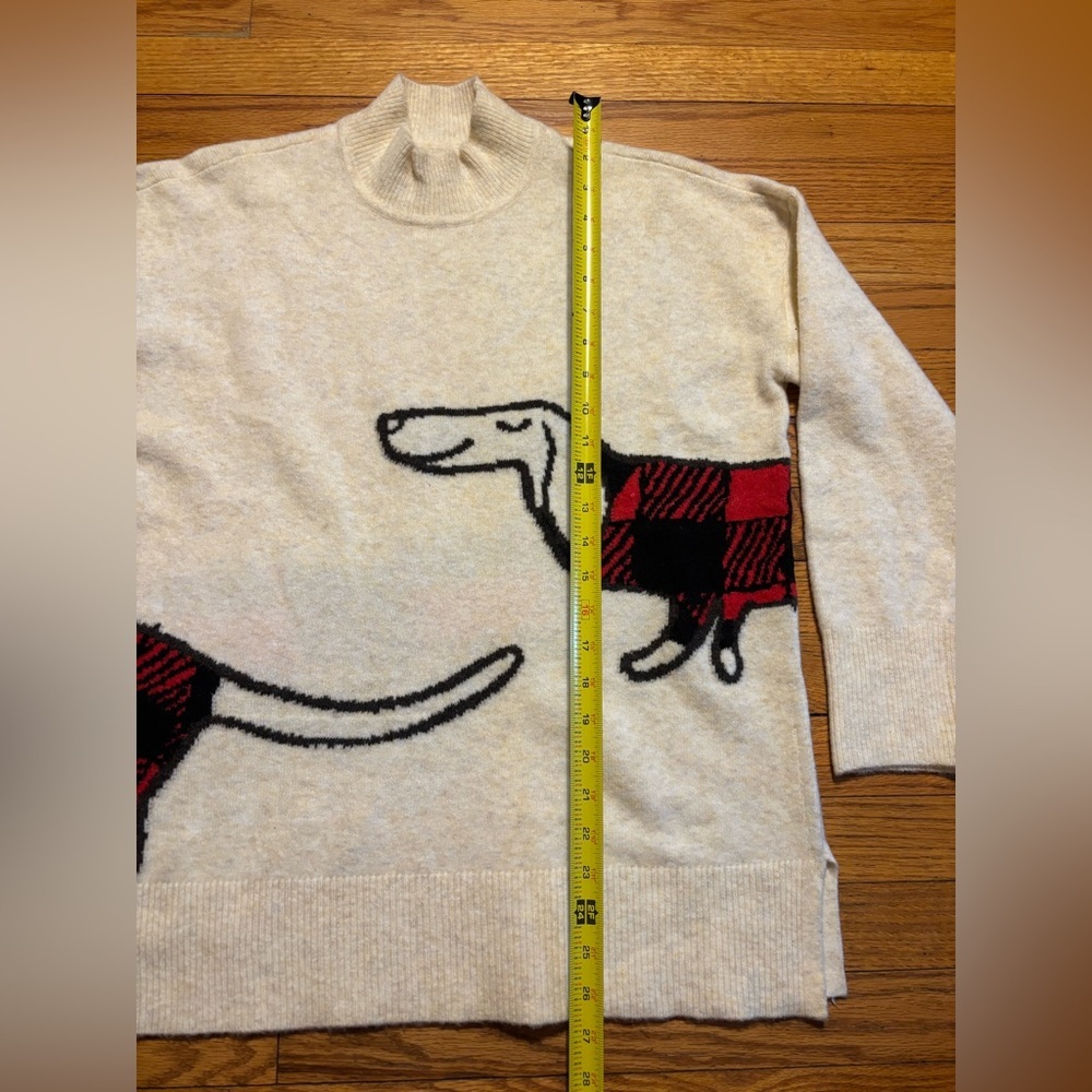 LOFT Cream Dog patterned Sweater - Picture 4 of 9